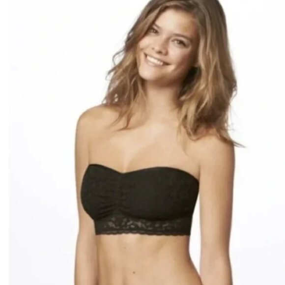 Aerie Black Lace Bandeau Top - Small - Picture 1 of 4